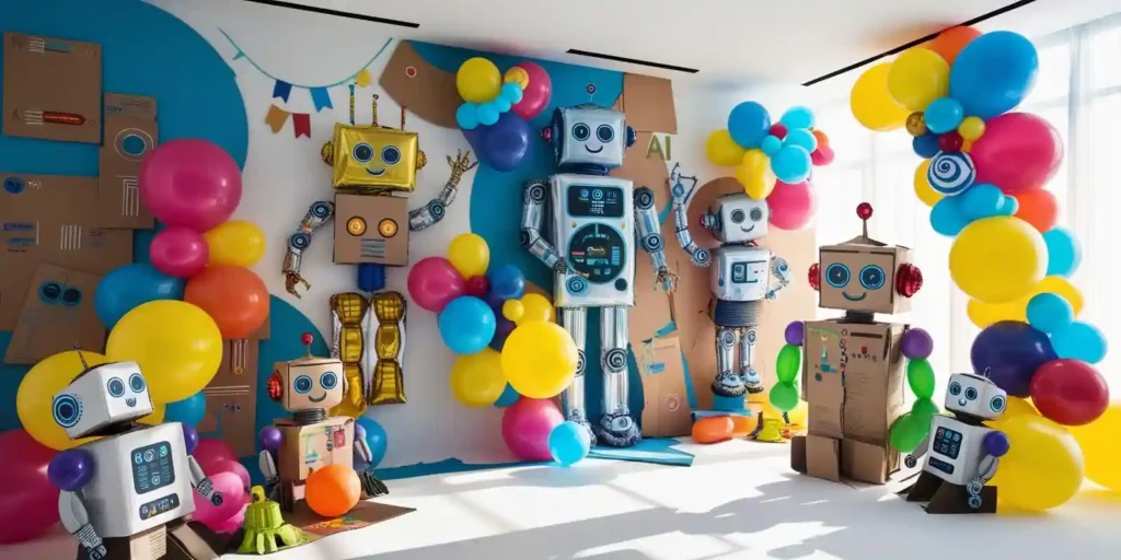 Decoración para fiesta de robótica para niños